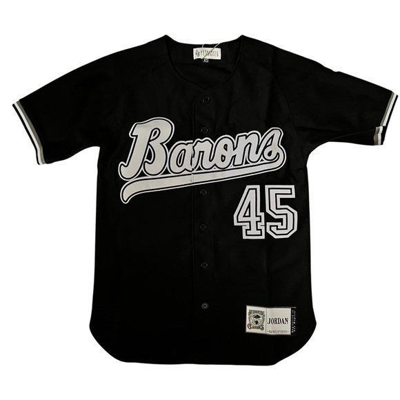 Barons Michael Jordan Black and White Baseball Jersey